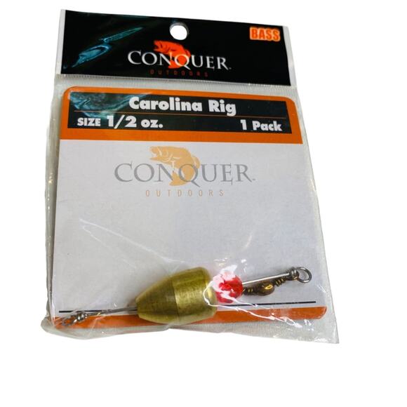 New Conquer Outdoors Bass Fishing Carolina Rig 3/4 oz. Set of 2 Weights - Picture 2 of 4